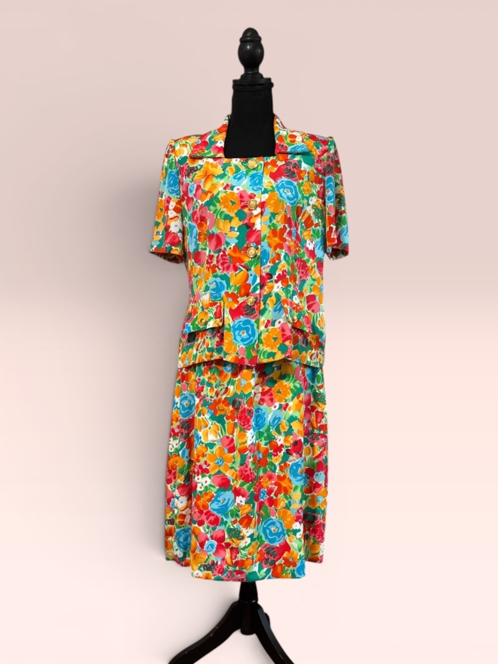 Vintage 2-piece floral skirt set